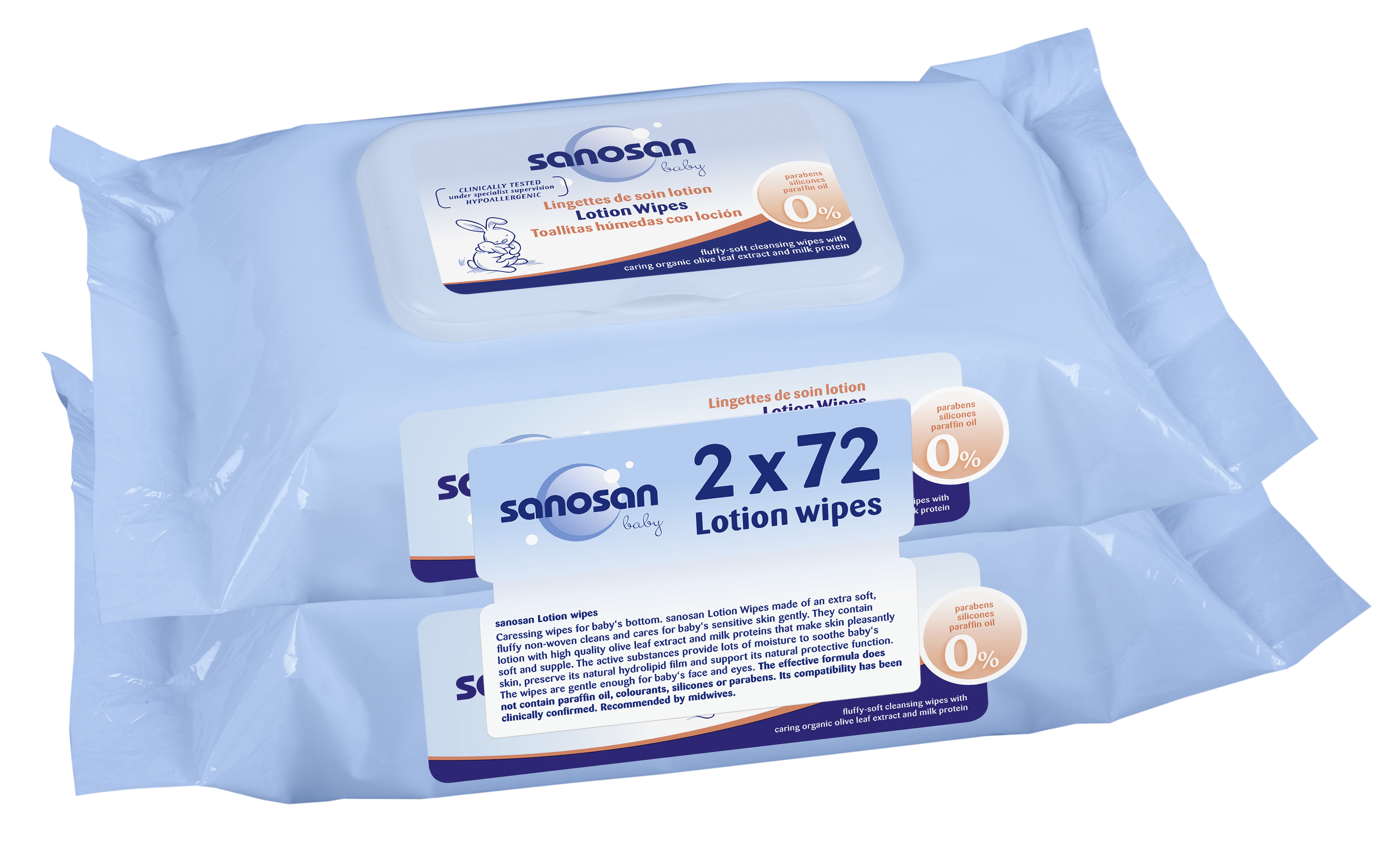Sanosan Lotion Wipes For Baby Unisex 72 Wipes