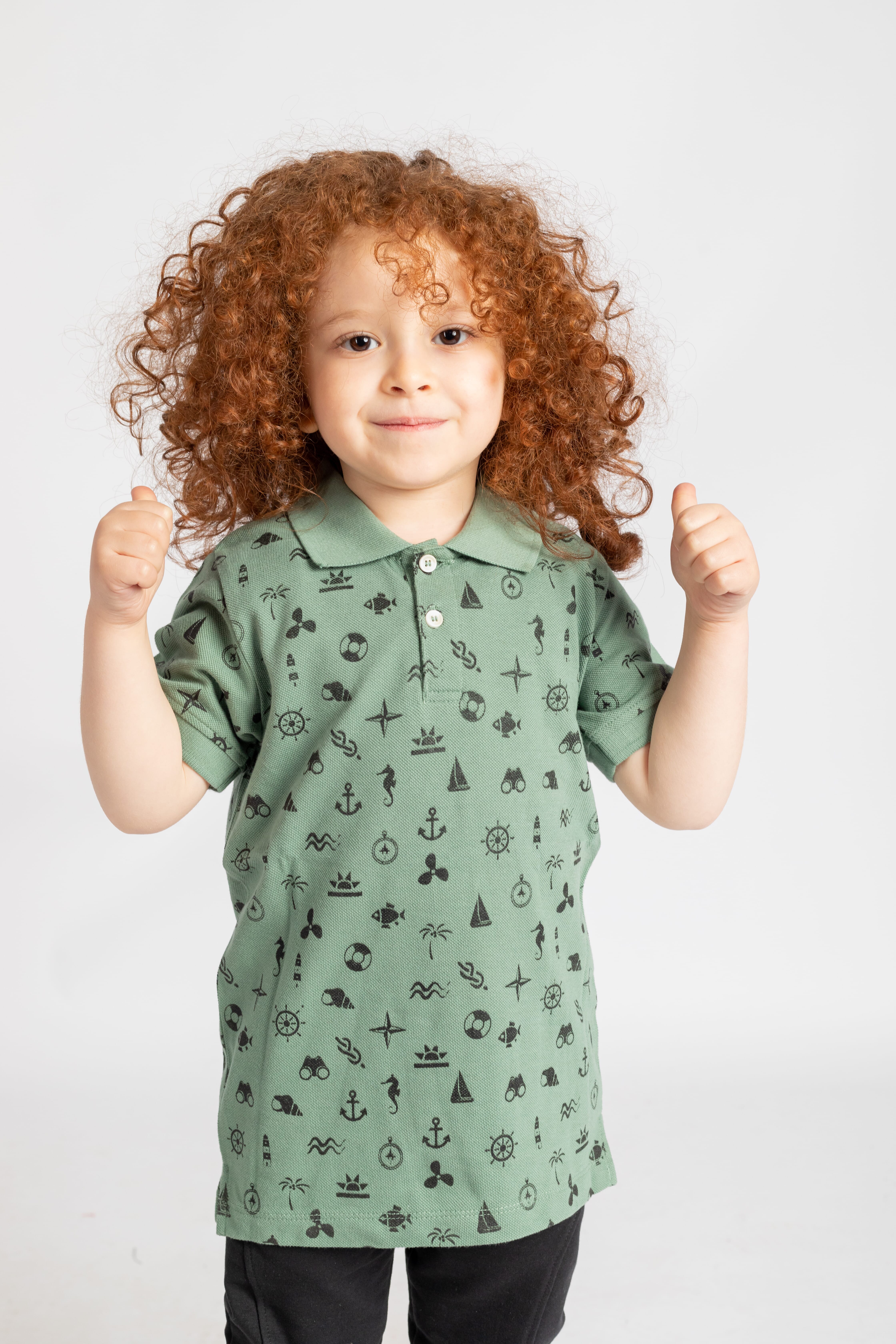 MA Kids Printed Cotton Pajama For Boys Green 2 Pieces  , Target Gender: Boys, Color Family: Green, Material: Cotton, Target Age: 2 - 3 Years, 2 image