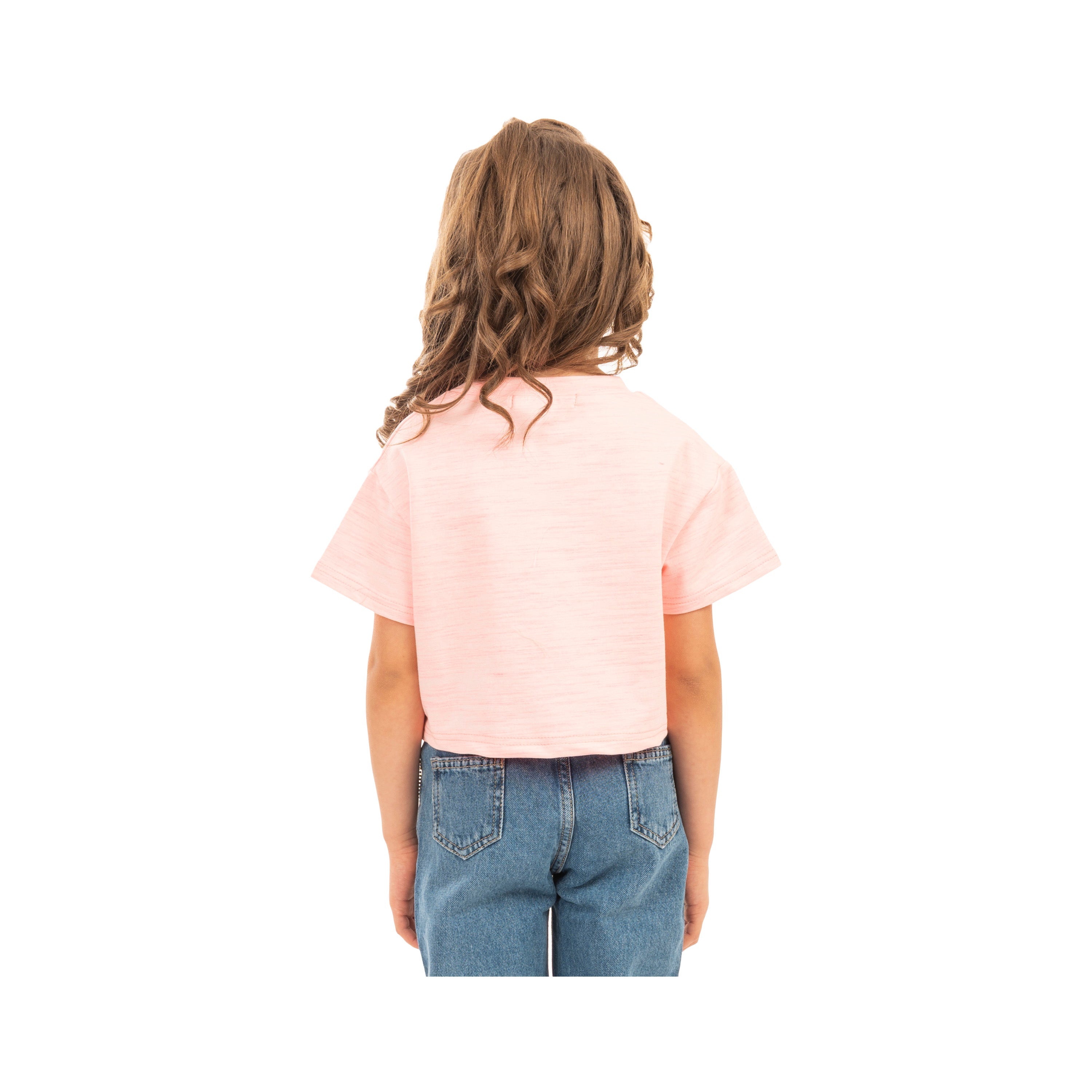 Venti Embroidered Cropped T-Shirt for Girls 404081 Pink, Target Gender: Girls, Color Family: Multicolor, Material: Mixed Materials, Target Age: 12 - 18 Months, 2 image