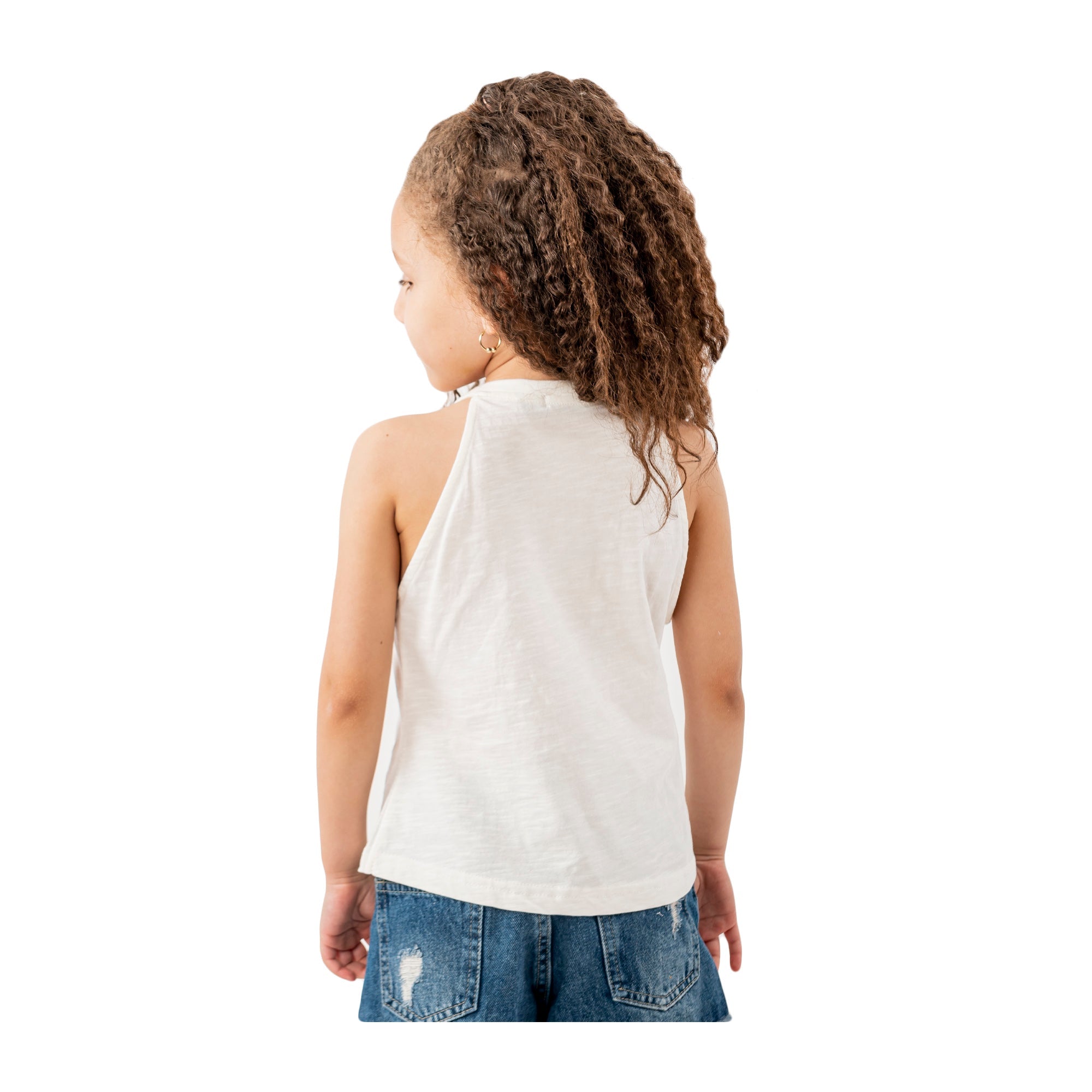 Venti Broderie T-Shirt With Open Neck White for Girl 404022, Target Gender: Girls, Color Family: Multicolor, Material: Cotton, Target Age: 12 - 18 Months, 3 image