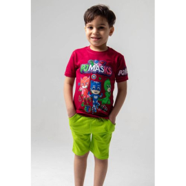 Pjmasks Printed Summer Pajama For Boys Red 2 Pieces, Target Gender: Boys, Color Family: red, Material: cotton, Target Age: 12 - 24 Months