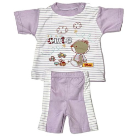 Cute Printed Baby Pajama Purple 2 Pieces, Target Gender: Baby Unisex, Color Family: Purple, Material: cotton, Target Age: 3 - 6 Months