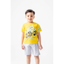 Whoops Printed Summer Pajama For Boys Yellow 2 Pieces, Target Gender: Boys, Color Family: yellow, Material: cotton, Target Age: 12 - 24 Months