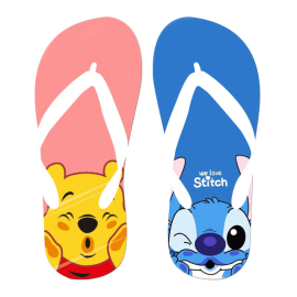 Slip & Go Pooh And Stitch Printed Flip Flop For Unisex Multicolor, Target Gender: Youth, Season: Summer, Color Family: Multicolor, Material: Eva, Size: 30-31