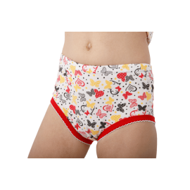 Zietoon Printed Cotton Panty For Girls White/Red, Target Gender: بنات, Season: Summer, Color Family: متعدد الالوان, Material: قطن, Target Age: 2 - 3 سنوات