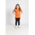 MA Kids Cloud Printed Cotton Pajama For Girls Orange 2 Pieces  , Target Gender: Girls, Color Family: Orange, Material: Cotton, Target Age: 10 - 11 Years